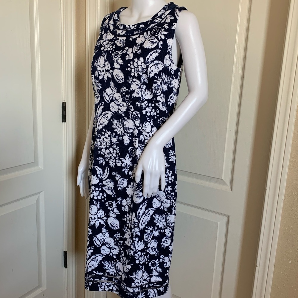 Talbots White Fruit Print Woven Lined Sheath Dress - Picture 5 of 14